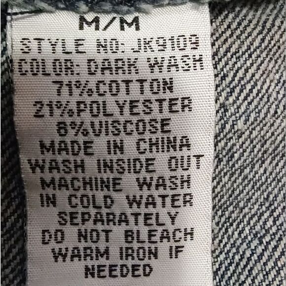 Ci Sono Dark Wash Cropped Denim Jean Jacket Faded US M - Picture 6 of 6